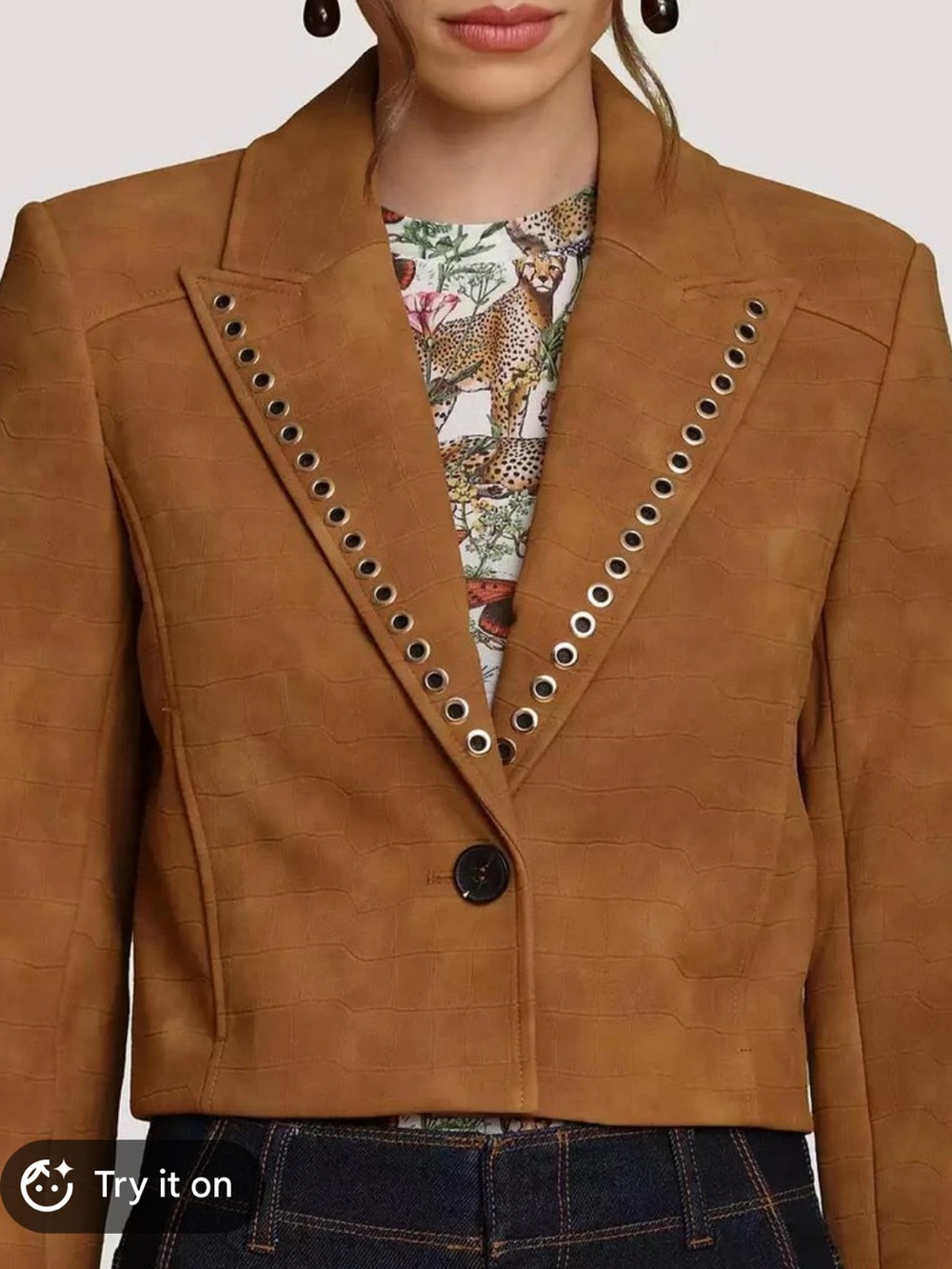 NWT Women’s AVEC LES FILLES Cognac Croc Jacket size XL